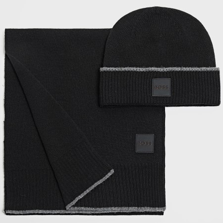 BOSS - Pack bufanda y gorro Amato 50522451 Negro