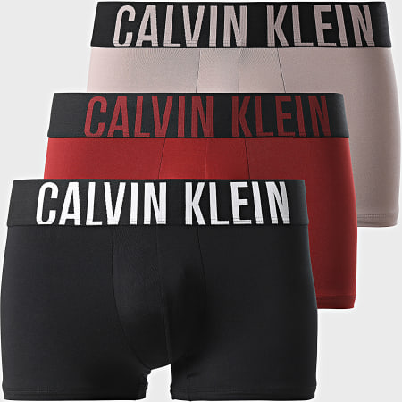 Calvin Klein - Set van 3 boxershorts NB3775A Zwart Rood Roze