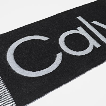 Calvin Klein - Echarpe Classic Wool Scarf Signature 2369 Noir Gris