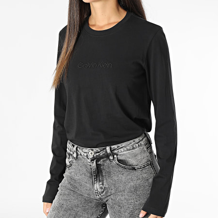 Calvin Klein - Tee Shirt Manches Longues Femme Classic QS7332E Noir