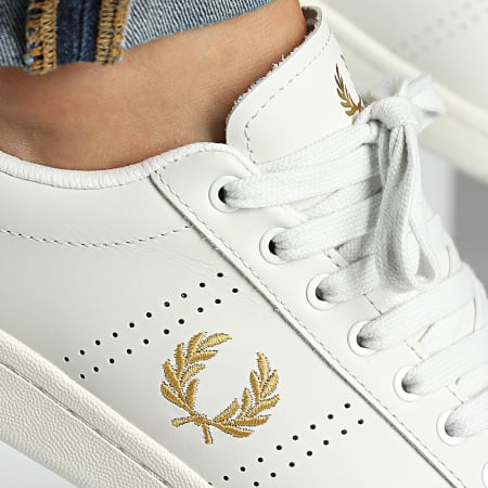 Fred Perry - Zapatillas nido de abeja B721 Piel B6312 Cerdo