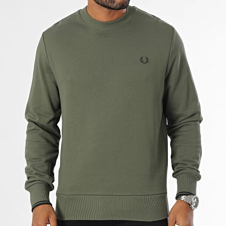 Fred Perry - M7535 Felpa girocollo Verde Khaki