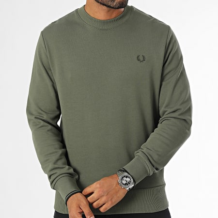 Fred Perry - M7535 Sweatshirt met ronde hals Khaki Groen