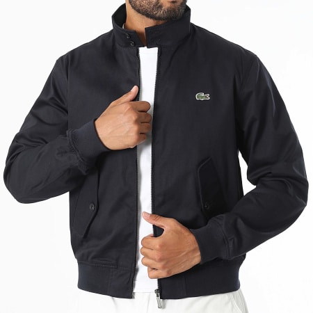 Lacoste - Veste Zippée Logo Brodé Crocodile Bleu Marine