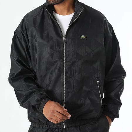 Lacoste - Veste Zippée Logo Brodé Crocodile Noir