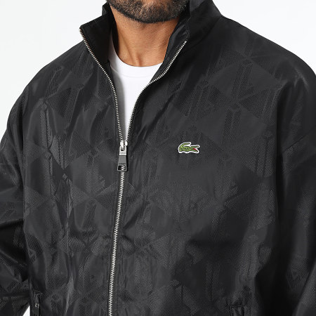 Lacoste - Veste Zippée Logo Brodé Crocodile Noir