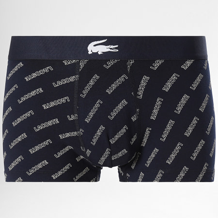 Lacoste - Lot De 3 Boxers Logo Crocodile Bleu Marine Gris CHiné