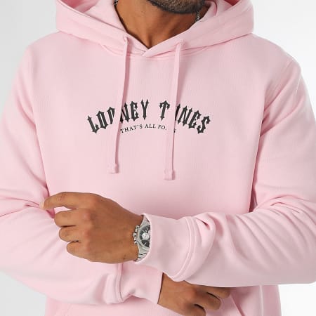 Looney Tunes - Sudadera con capucha Bugs Bunny Worldwide Backspray Rosa Negro