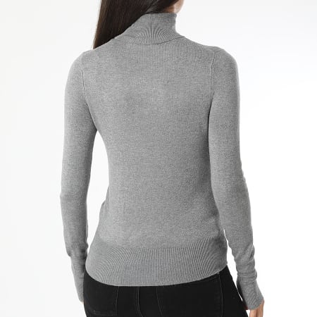 Only - Pull Col Roulé Femme Venice Life Gris Chiné