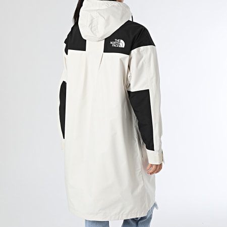 The North Face - Cortaviento largo para mujer Reign On A8BCJ Ecru Black