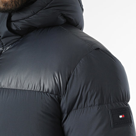 Tommy Hilfiger - Doudoune Capuche Mix Down Hooded Puffer 7369 Bleu Marine