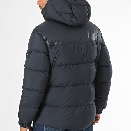 Tommy Hilfiger - Doudoune Capuche Mix Down Hooded Puffer 7369 Bleu Marine