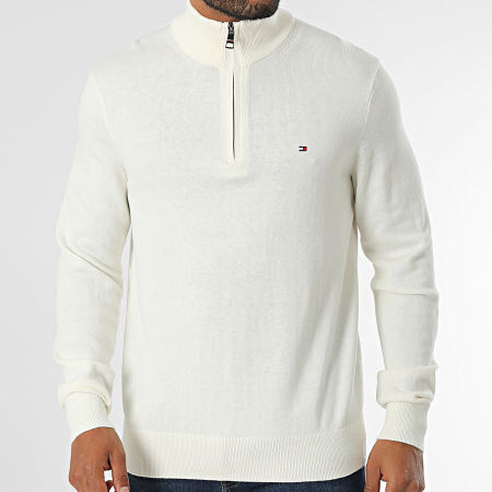 Tommy Hilfiger - Pima 8049 Off White Jersey Cuello Cremallera