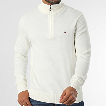 Tommy Hilfiger - Pima 8049 Off White Jersey Cuello Cremallera