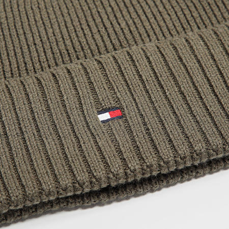 Tommy Hilfiger - Bonnet Flag Pima Cotton Beanie 2796 Vert Kaki