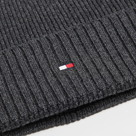 Tommy Hilfiger - Bonnet Flag Pima Cotton Beanie 2796 Gris Anthracite Chiné