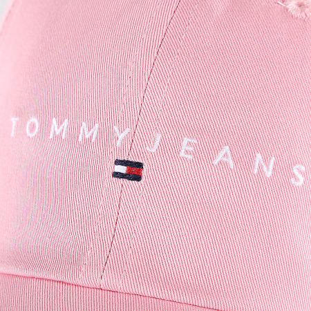 Tommy Jeans - Gorra de mujer Linear Logo 8 Panel 6868 Rosa