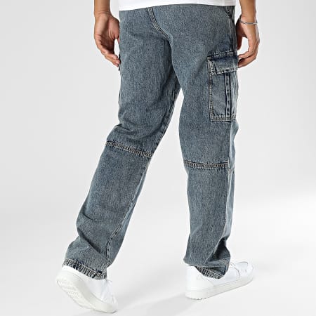 Jack And Jones - Eddie Blauwe Denim Loszittende Cargo Jeans