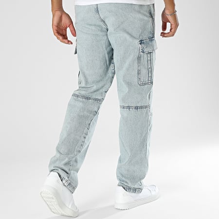 Jack And Jones - Eddie Blue Wash Losse Cargo Jeans