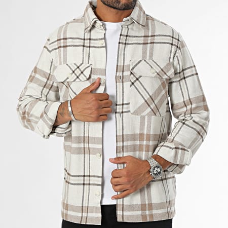 Jack And Jones - Maglia a quadri in chiné beige