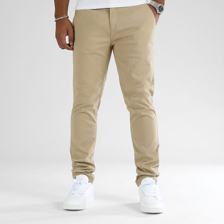 LBO - Lot De 2 Pantalons Chino 0524 0527 Noir Beige Foncé