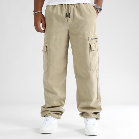 LBO - Lot De 2 Pantalons Cargo Cotton Canvas 0513 0514 Noir Beige