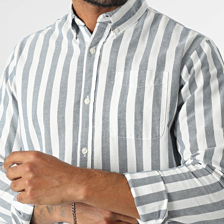 Produkt - Camisa de manga larga Keith Oxford White Navy Heather