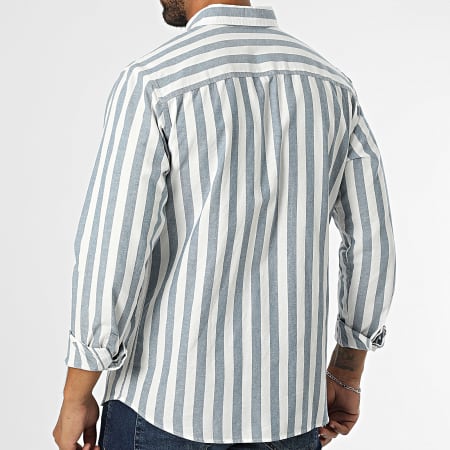 Produkt - Camisa de manga larga Keith Oxford White Navy Heather