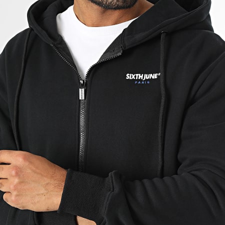 Sixth June - Sudadera negra con capucha y cremallera