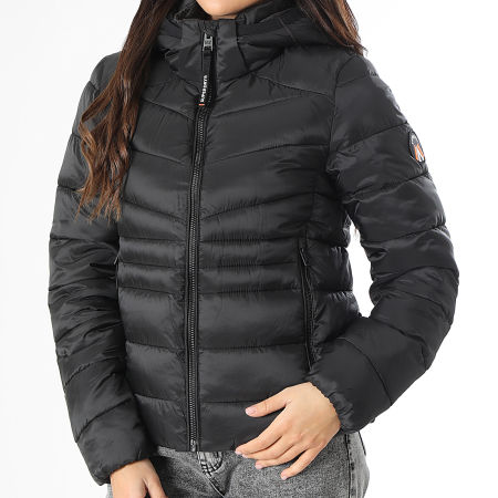 Superdry - Doudoune Capuche Femme Fuji Quilt Noir