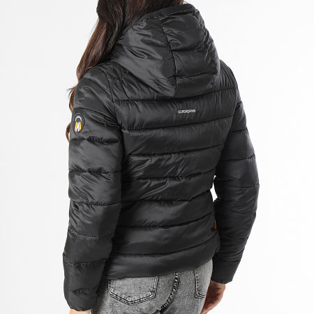 Superdry - Doudoune Capuche Femme Fuji Quilt Noir