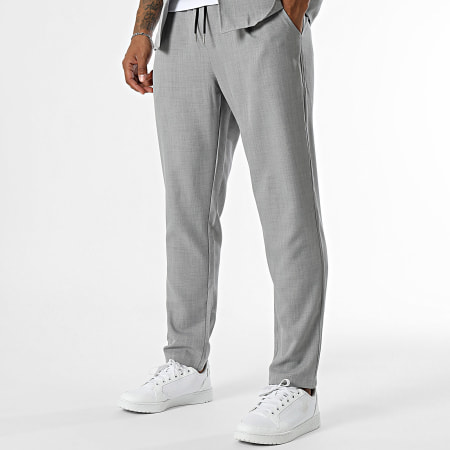 Zelys Paris - Ensemble Chemise Manches Courtes Et Pantalon Gris Chiné