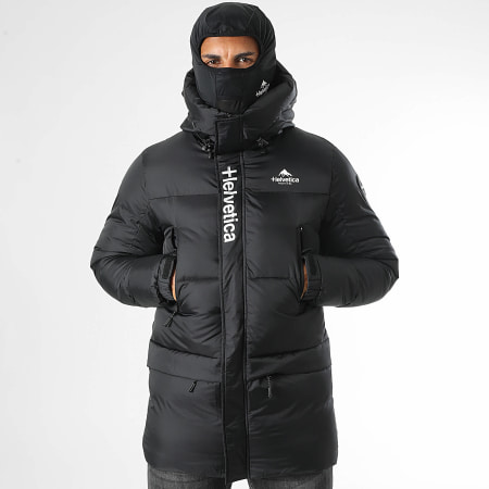 Helvetica - Plumífero con capucha Capri negro