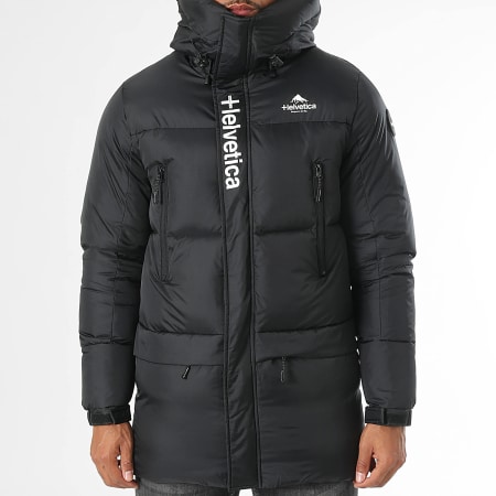 Helvetica - Plumífero con capucha Capri negro