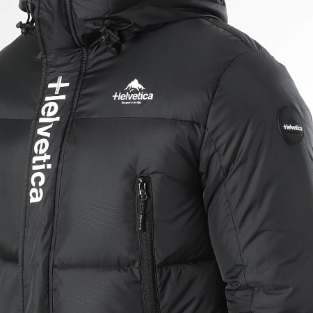 Helvetica - Plumífero con capucha Capri negro