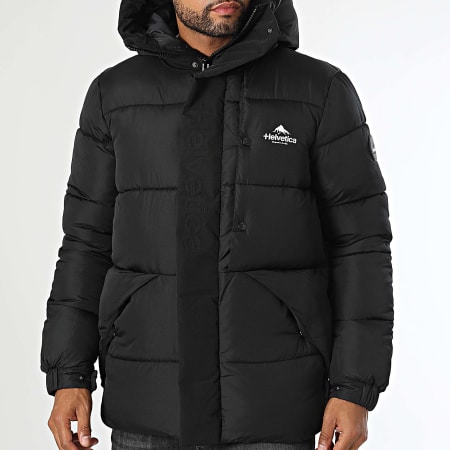 Helvetica - Doudoune Capuche Barnes Noir