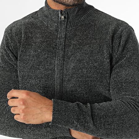 KZR - Gilet Zippé Gris Anthracite Chiné