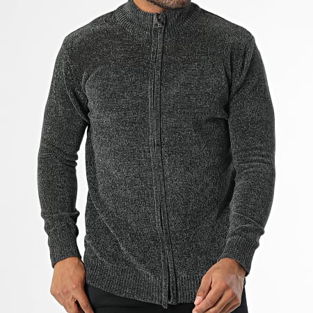 KZR - Gilet Zippé Gris Anthracite Chiné