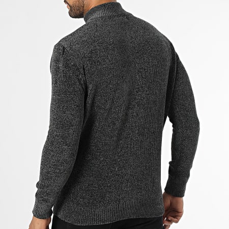KZR - Gilet Zippé Gris Anthracite Chiné