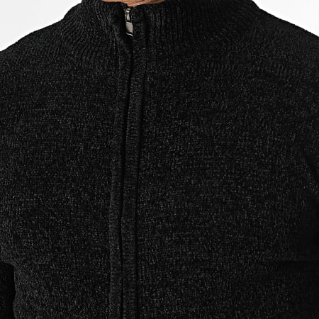 KZR - Gilet Zippé Noir Chiné