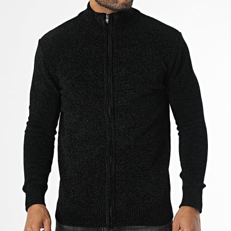 KZR - Gilet Zippé Noir Chiné