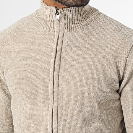 KZR - Gilet Zippé Beige Chiné