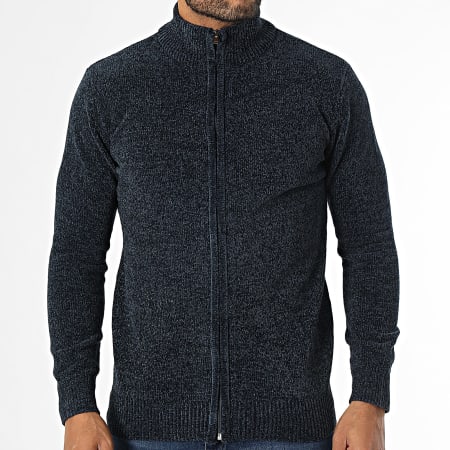 KZR - Gilet Zippé Bleu Marine Chiné