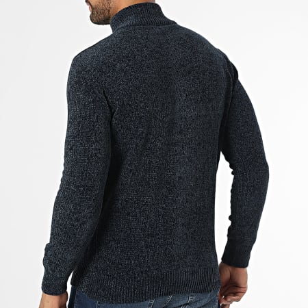 KZR - Gilet Zippé Bleu Marine Chiné