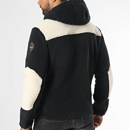 Napapijri - Veste Polaire Capuche A4GNS Beige Noir Taupe