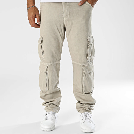 Only And Sons - Pantalon Cargo Jean Edge Straight Taupe