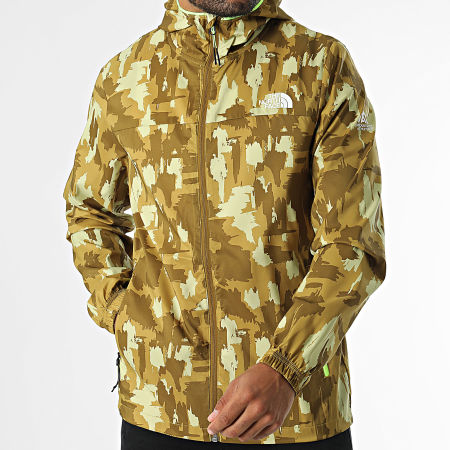 The North Face - Cortaviento con capucha A89WV Camel Marrón