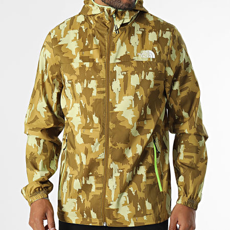 The North Face - Cortaviento con capucha A89WV Camel Marrón