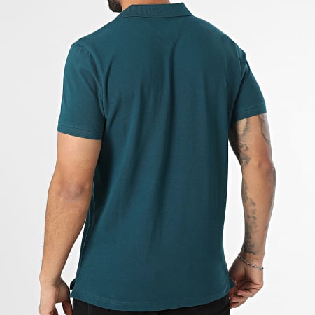 Tommy Jeans - Polo Manches Courtes Slim Placket 8312 Vert Bouteille