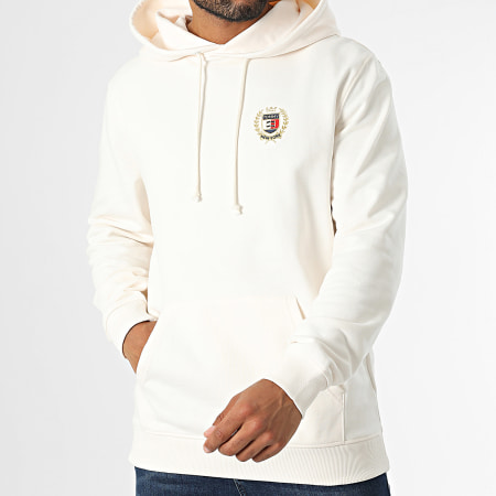 Tommy Jeans - Sweat Capuche Regular Flag Crest 9762 Beige Clair
